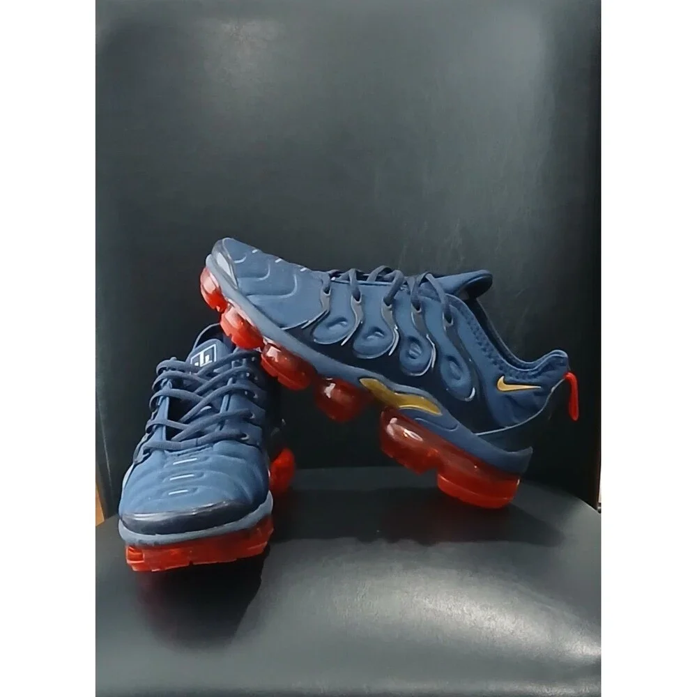 Nike Air VaporMax Plus Olympic Midnight Navy/Gold/Red. Men Size 7